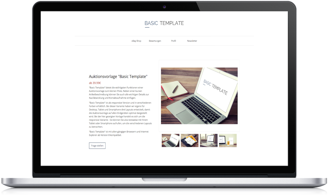 eBay Template Basic Template Auktionsvorlage von Pixelsafari.
