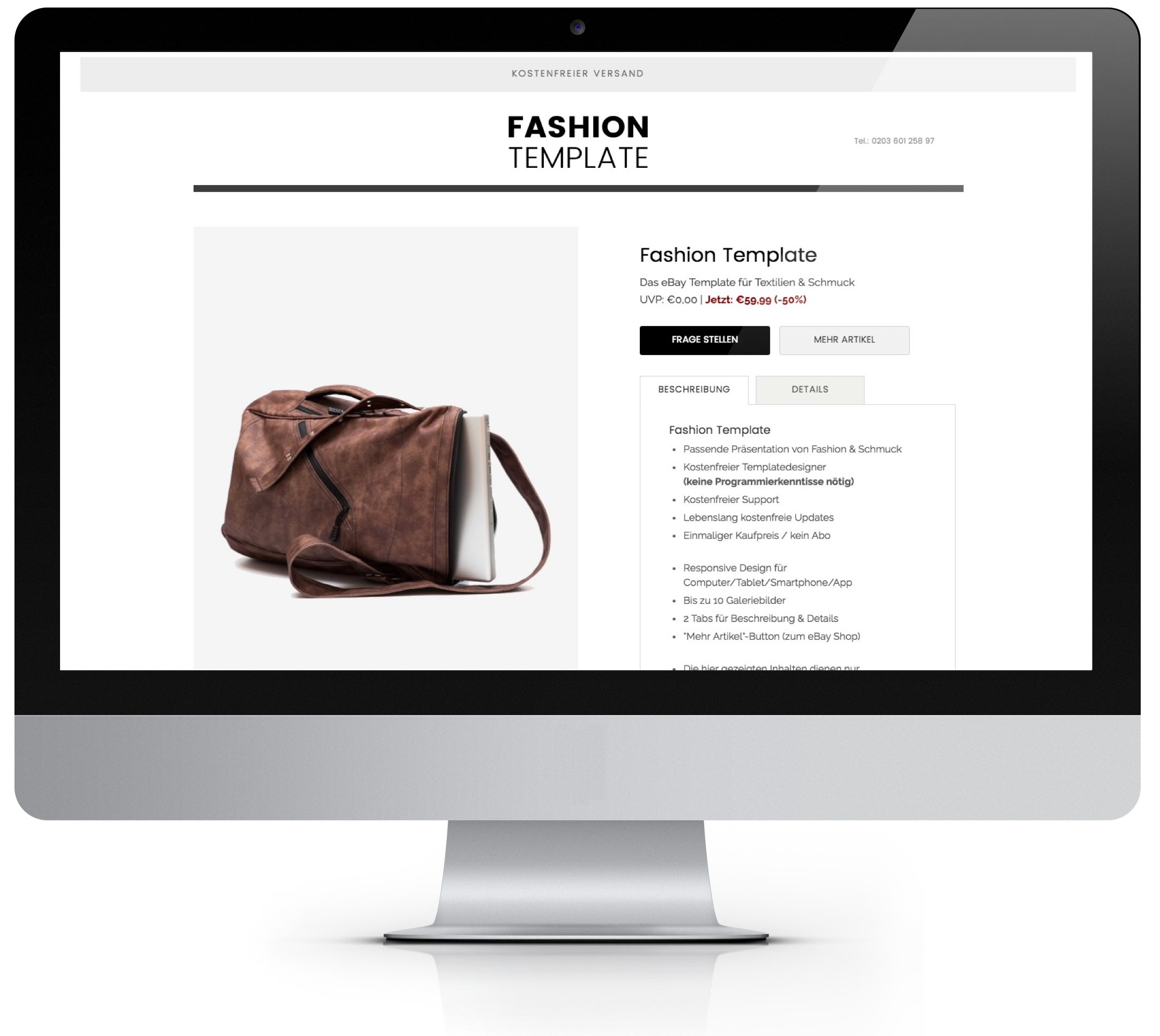 eBay Template Fashion Template Auktionsvorlage von Pixelsafari.